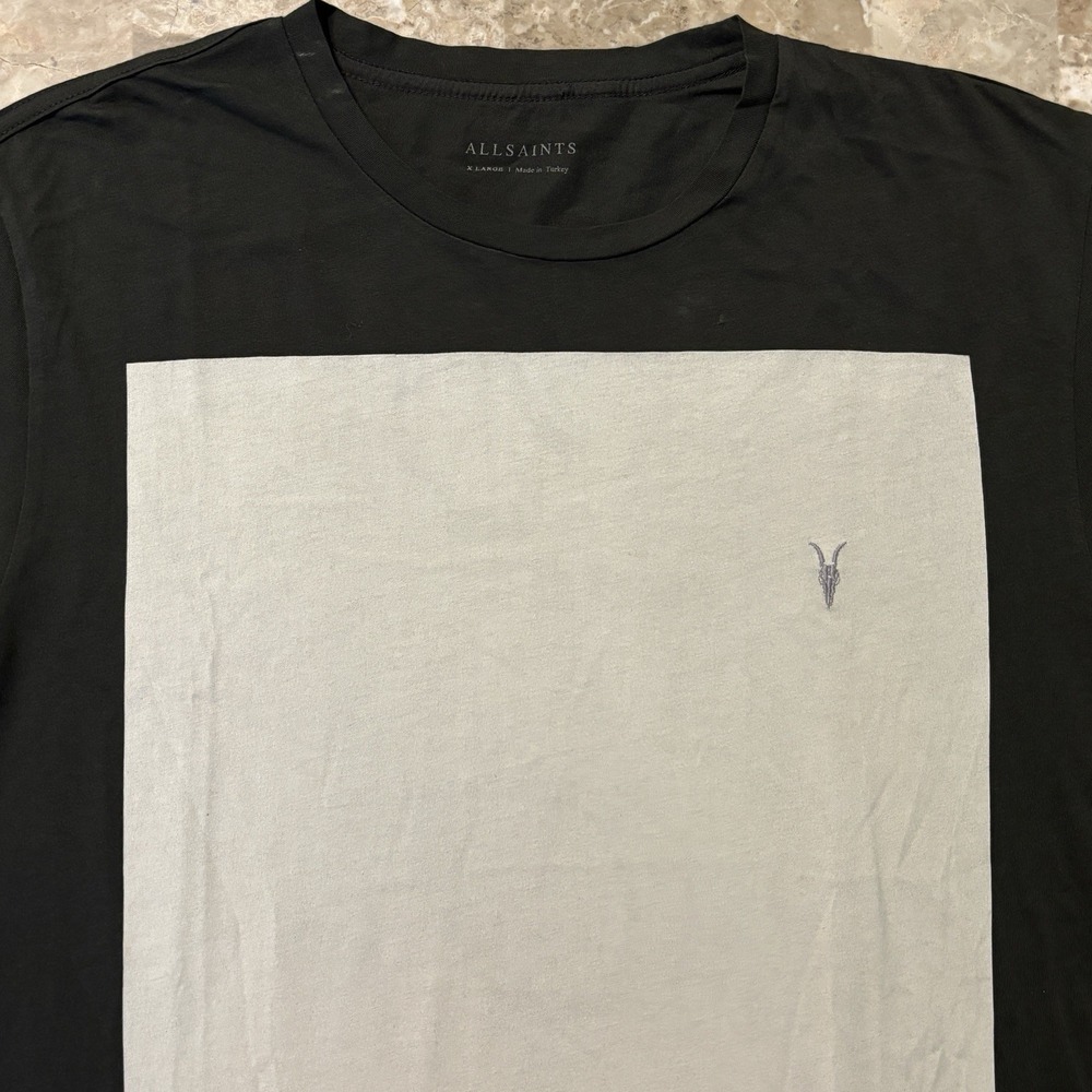 All Saints Shirt Mens XL Lobke Colorblock Abstract Short Sleeve Tee Cotton
